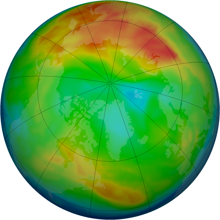 Arctic ozone map for 19 December 2009
